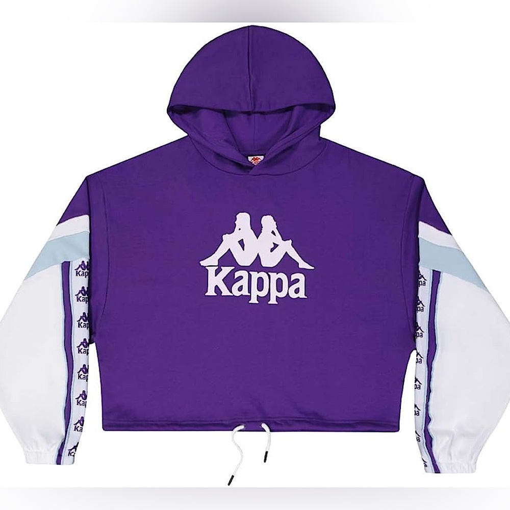 KAPPA purple violet blue ice white oversized boxy logo sweater pullover hoodie